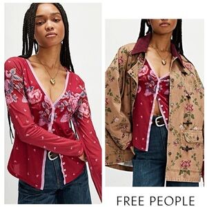 💥SALE FREE PEOPLE Home Grown Cardi Small Lightweight Cardigan Shirt NWTS-$80